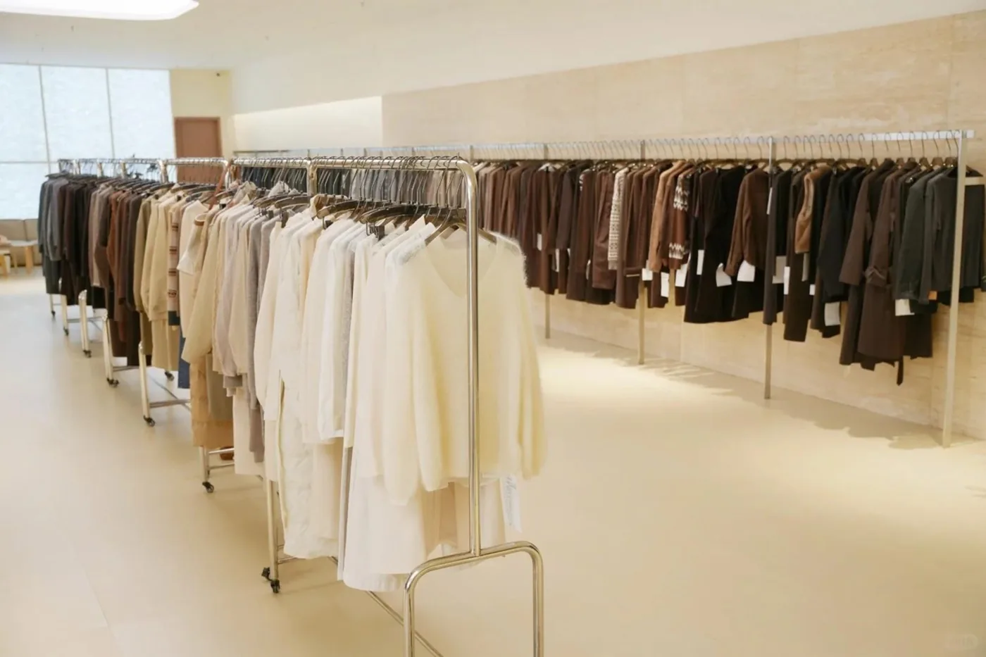 Women's apparel development samples in the PIPK showroom
